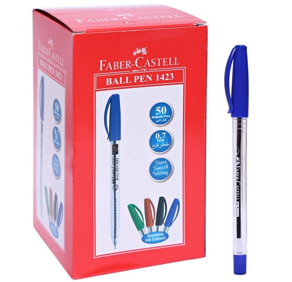 Faber-Castell 1423 Ballpoint Pen, Blue, Box of 50 in Qatar