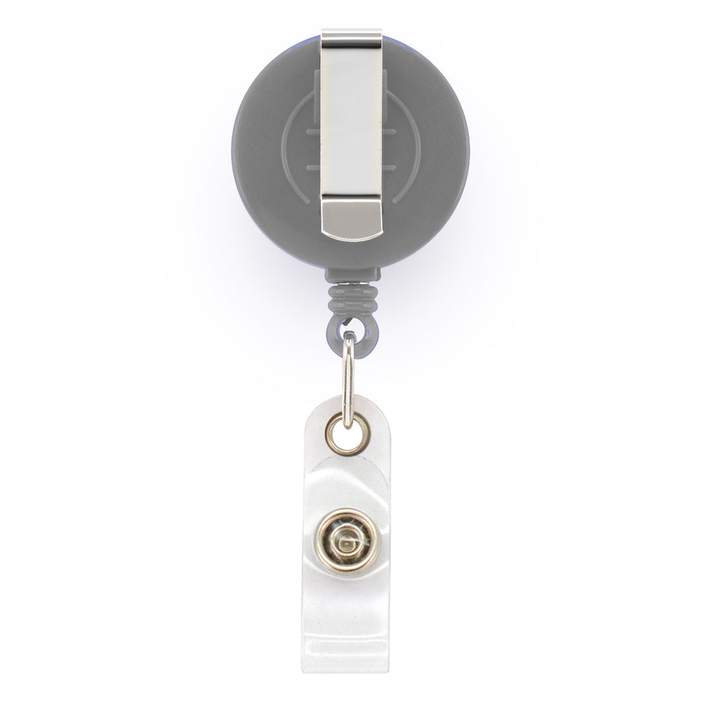 Retractable Badge/ Reel Badge Holder Clip for ID Badge - Gray in Qatar