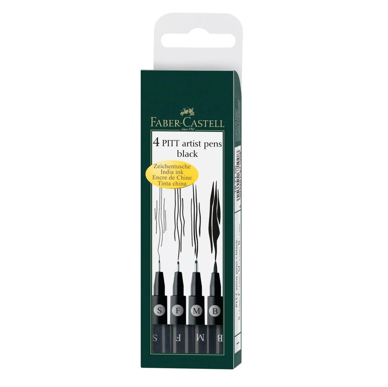 FABER-CASTELL PITT ARTIST PENS SET OF 4 "WARM COLORS" FC167005