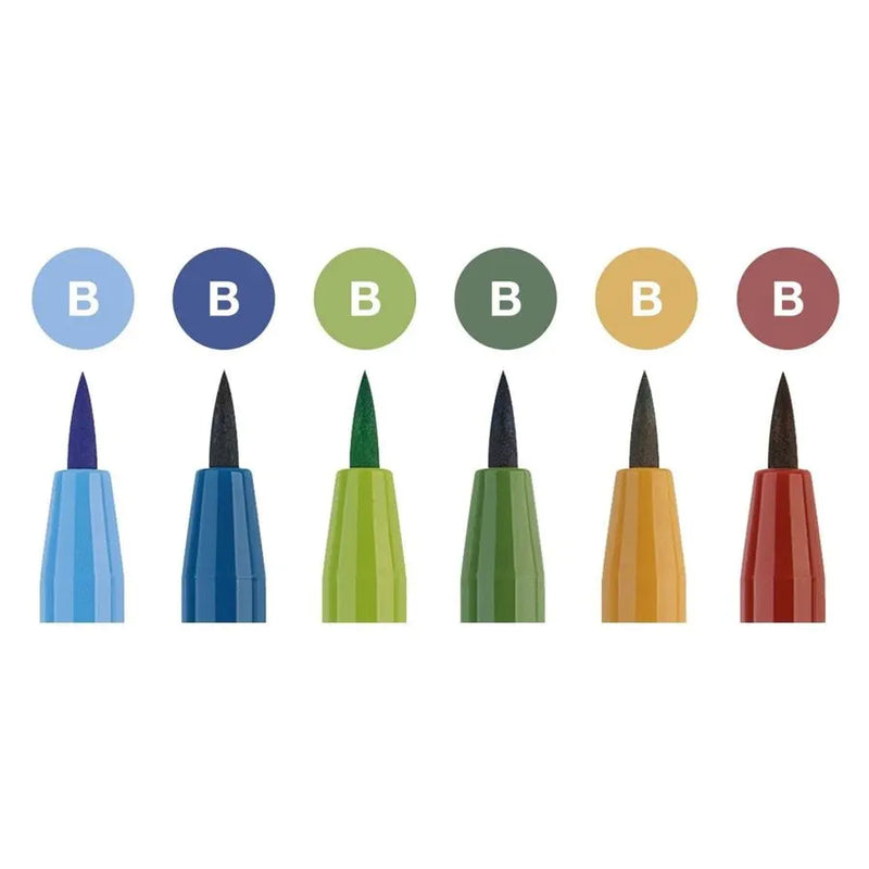 FABER-CASTELL PITT ARTIST DRAWING INK PEN "LANDSCAPE COLORS" SET OF 6 FC167105