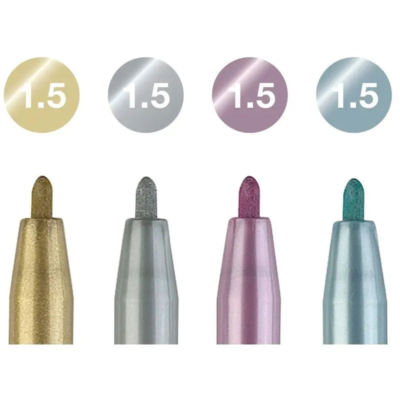 FABER-CASTELL PITT ARTIST PEN METALLIC PACK OF 4 COLOR FC167304