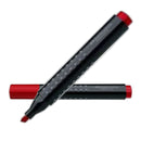 FABER-CASTELL GRIP PERMANENT MARKER CHISEL TIP PKT OF 10PC RED FC150321