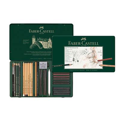 FABER-CASTELL PITT MONOCHROME SET 33PC TIN FC112977