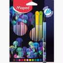 MAPED FELT TIP PEN GLOWING PARADISE PACK OF 12 COLOR (MD-844403)