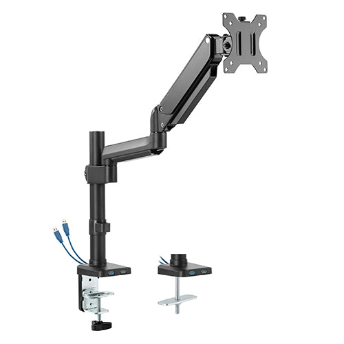 Premium Single Monitor Gas Spring Mount with Usb Ports