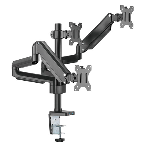 Premium Triple Monitor Gas Spring Mount with Usb Ports