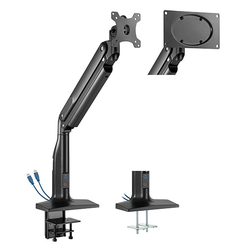 Premium Single Monitor Gas Spring Aluminium Desktop Mount