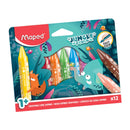 MAPED WAX CRAYONS JUMBO JUNGLE FEVER PACK OF 12 COLORS (MD-861400)
