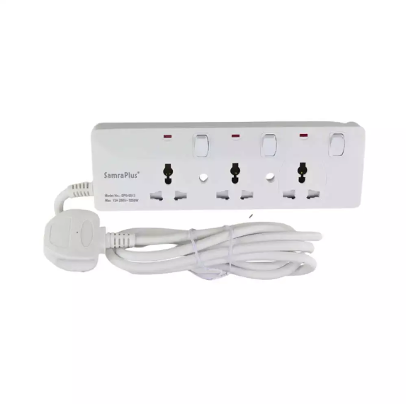 Samra Electrical Extension Cord Socket 3 Way 5 Mtr