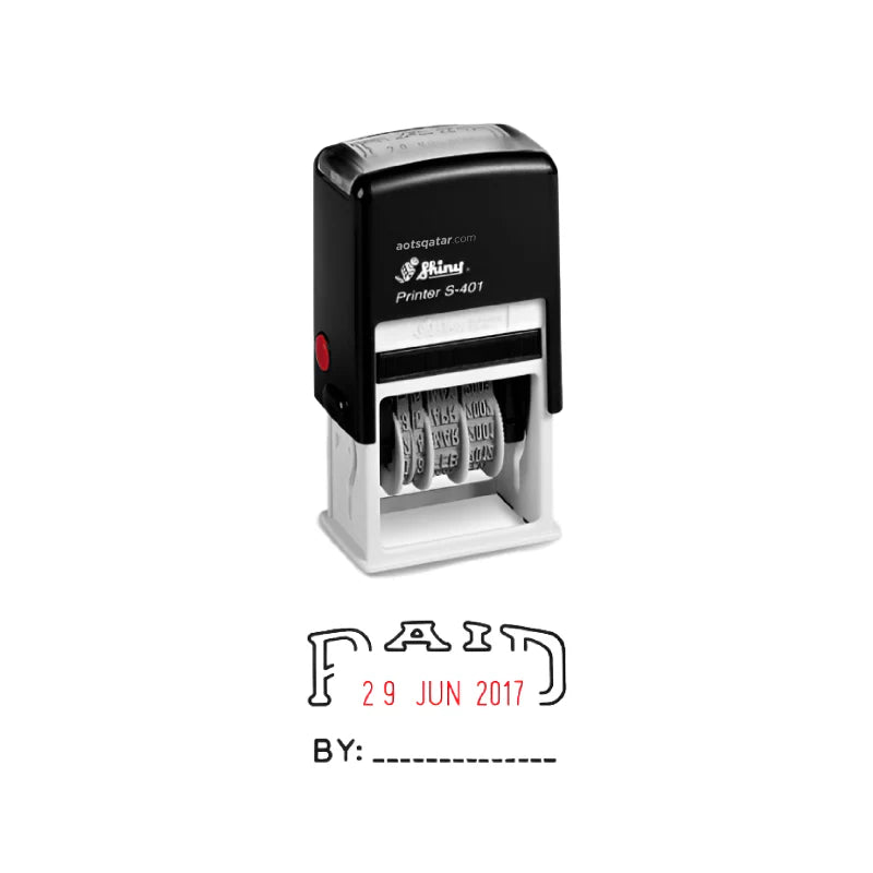 Shiny OA Pre-inked Stamp Dater Paid (S-401)