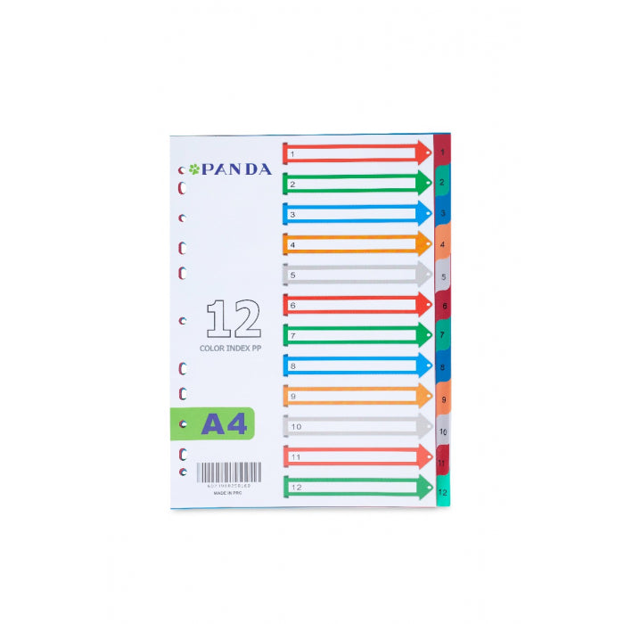 PVC Index Divider 1-12 Color A4 With Print