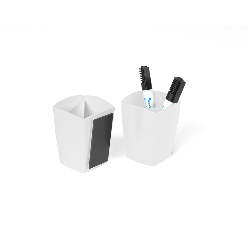 White magnetic marker container cup Rocada made in Spain