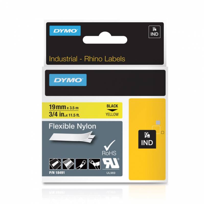 DYMO RHINO TAPE 24MMX3.5M YELLOW NYLON (DY1734525)