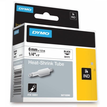 DYMO RHINO HEAT SHRINK TUBE 6MMX1.5M WHITE (DY18051)