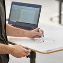 Mobile lacquered flipchart board with 2 arms transformable into a table Rocada made in Spain NAT0618