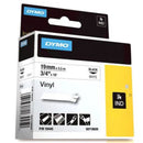 Dymo Rhino tape 19mmx5.5m white vinyl (DY18445)