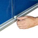 Indoor display cabinet with sliding doors 12xa4 (138cmx68cmx5cm) size Rocado made in Spain