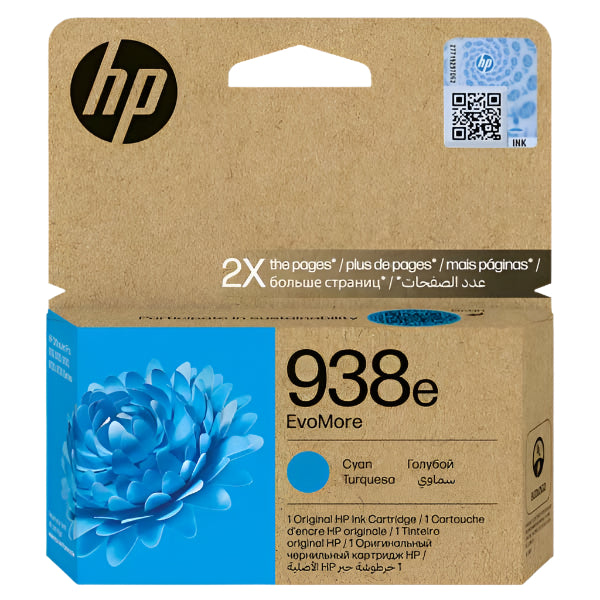 HP 938e EvoMore Cyan Original Ink Cartridge 938e-C