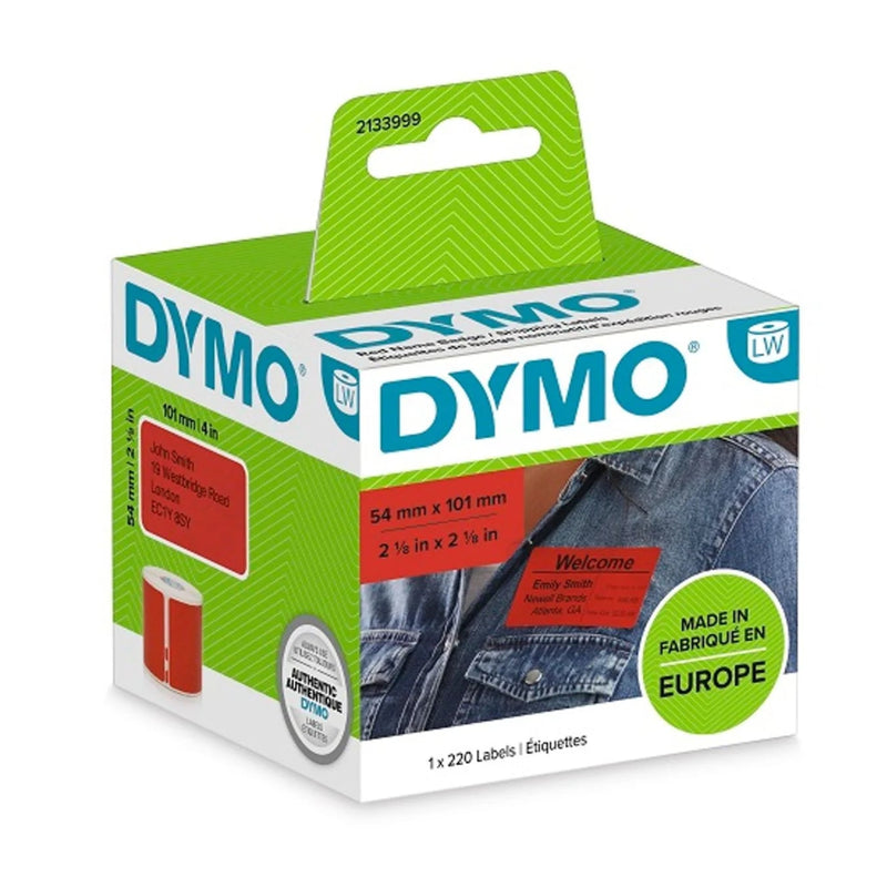 DYMO LABEL 54X101MM 220 LABELS RED (DY2133399)