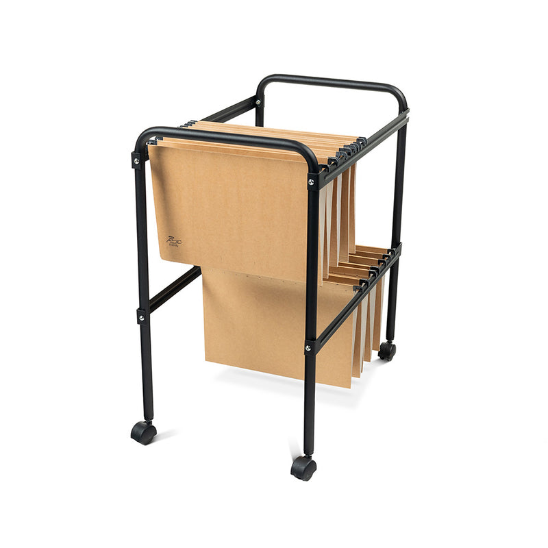 File trolley folio size (65x68x36cm) Rocada made in Spain mobile metallic 2-level file trolley RD-300