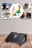 Adjustable Ergonomic Under-Desk Foot Rest with Massage Points and Rollers for Home & Office