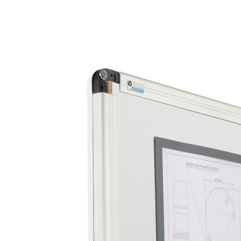 LACQUERED WHITEBOARD WITH ALUMINIUM FRAME 120x150CM ROCADA RD6407 MADE IN SPAIN- 2 Year Surface Warranty