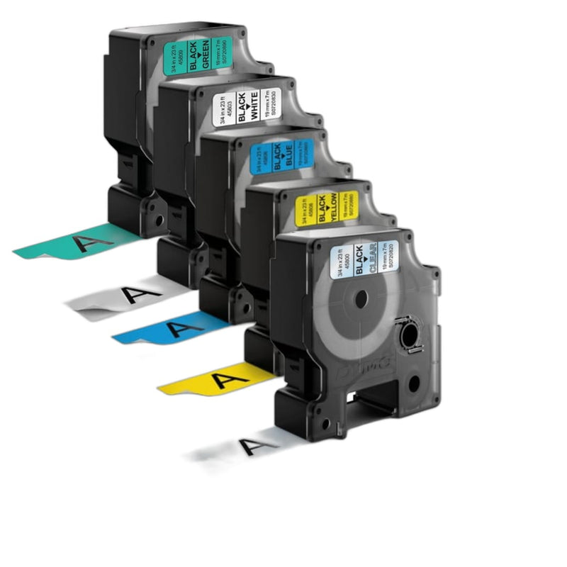 DYMO TAPE D1 19MMX7M BLACK ON GREEN (DYS0720890)