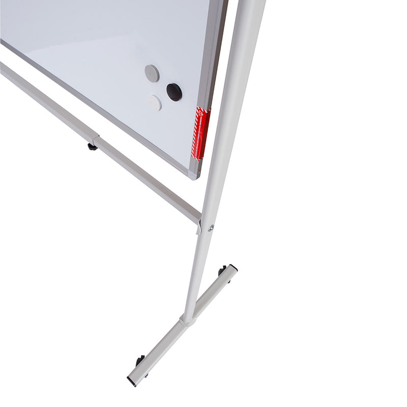 Double-sided lacquered Whiteboard with mobile support with Aluminium frame 90x120cm Rocada RD-6950 made in Spain - 2 year surface warranty