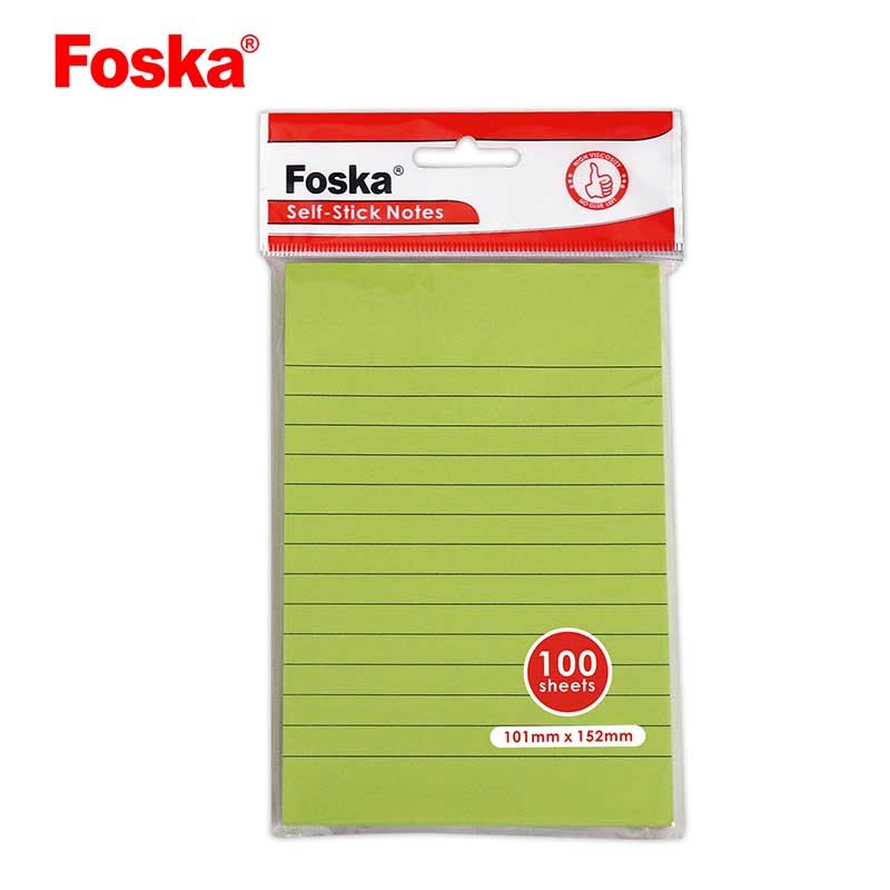 Assorted Color Sticky Notes 4''x 6'' with Line, 100 Sheets/Pad