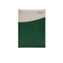 A5 Polyurethane(PU) Leather Padded Green & Cream Diary 2026 (A5-16)