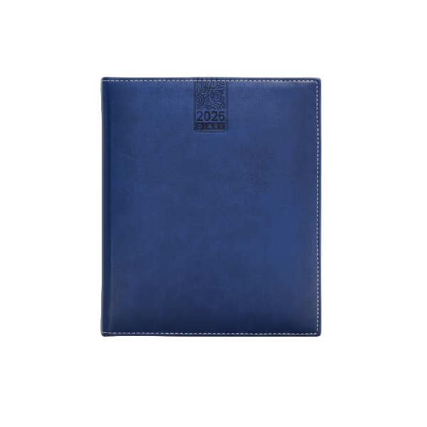 Executive Daily Polyurethane(PU) Blue Edge with Stitching Diary 2026(EXD-41)