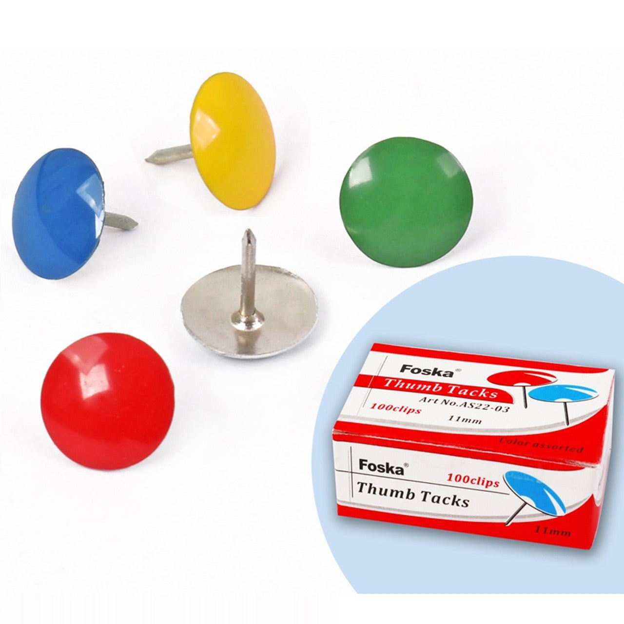 Thumb Tacks Assorted Colour (Pack of 100) in qatar