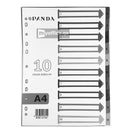 PVC Index Divider 1-10 Gray A4
