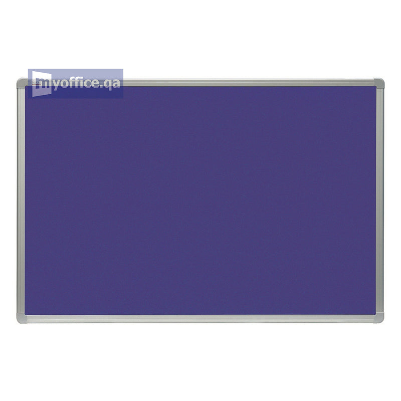 لوحة ملاحظات قماشية مقاس 40×60 سم باللون الأزرق مع إطار من الألومنيوم