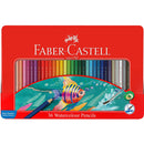 أقلام ألوان مائية من فابر كاستل (عبوة من 36 قلم) مجموعة علبة معدنية FCI 115931