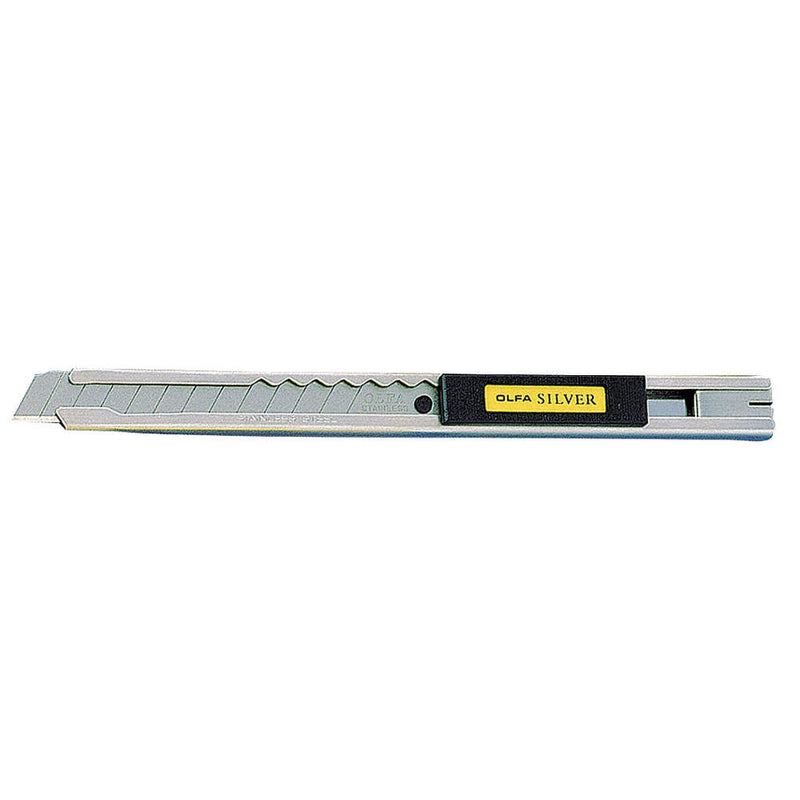 Olfa SVR-1 Stainless Steel Slide-Lock Utility Knife - 9mm, Silver