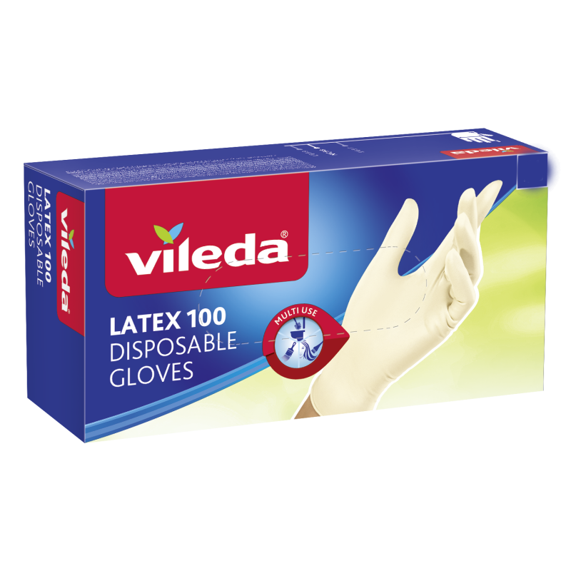 Vileda Gloves Disposable Latex 100'S Large V-0166