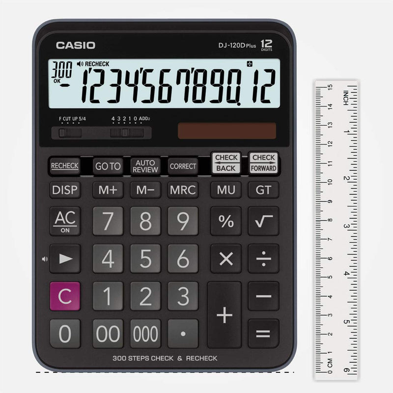 Casio DJ-120D Plus 12 Digit Basic Calculator Black