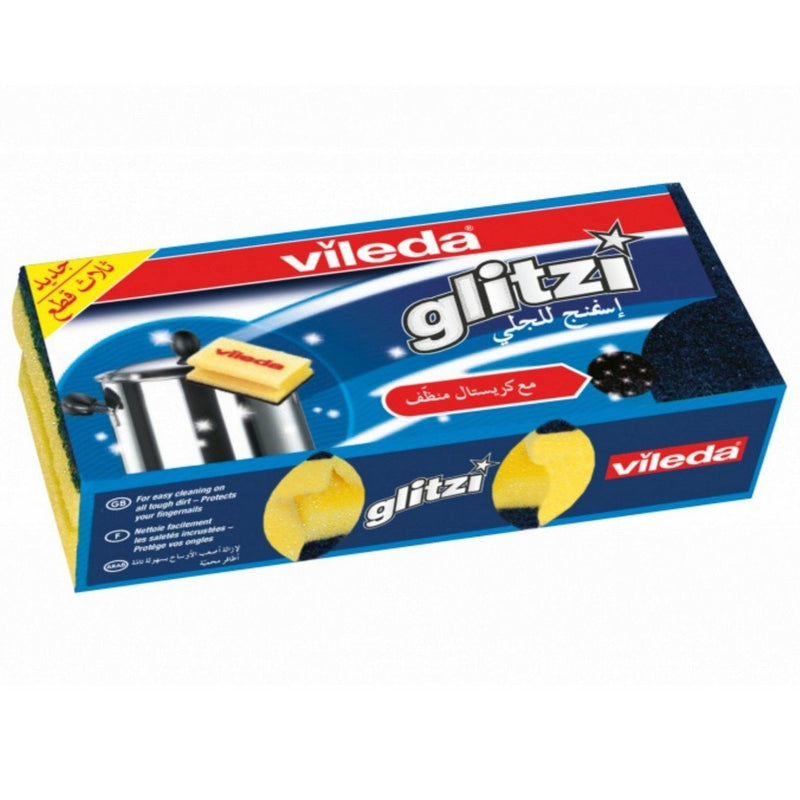 Vileda Glitzi Sponge Scourer (Pack of 3)  V-0033