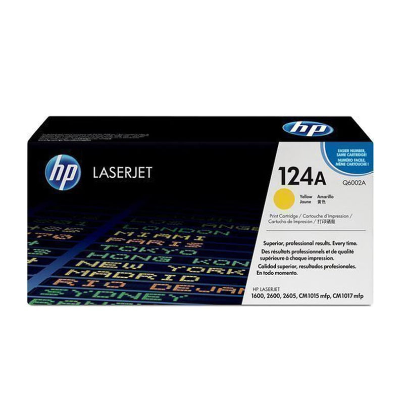 HP 124A Yellow Original LaserJet Toner Cartridge (Q6002A)