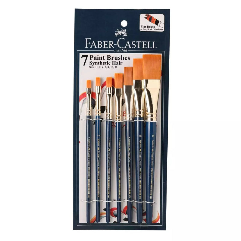 Faber Castell Brush Synthetic Hair Flat Set 7s FCIN114702