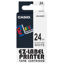 Casio XR-24WE1 Tape Cassette, 24mm X 8m, Black on White