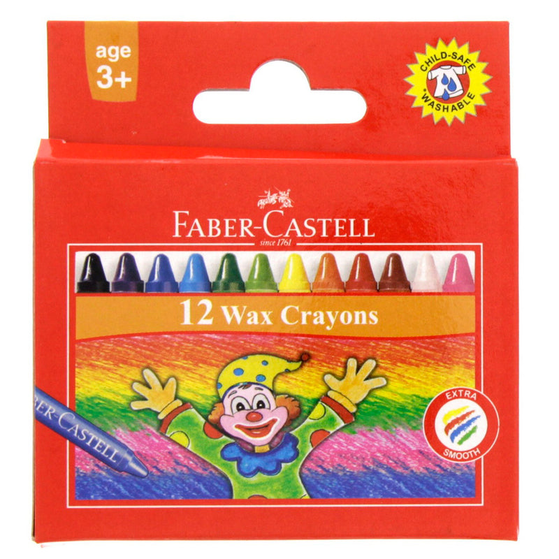Faber Castell Wax Crayons 12 Colour Set 90 mm FCIN 120043
