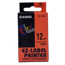 Casio XR-12RD1 Tape Cassette, 12mm X 8m, Black on Red