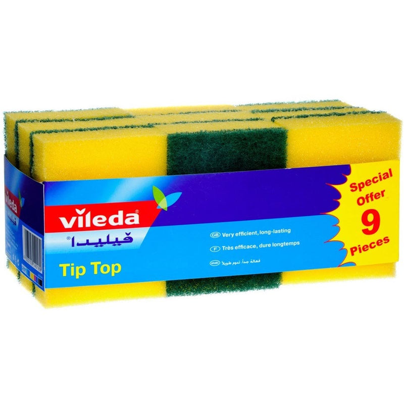 Vileda Tip Top Sponge Scourer (Pack of 9 Pcs) V-0091