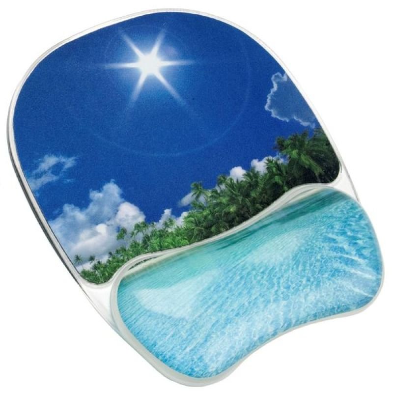 Fellowes Photo Gel™ Mouse Pad Wrist Support - Tropical Beach 9202601
