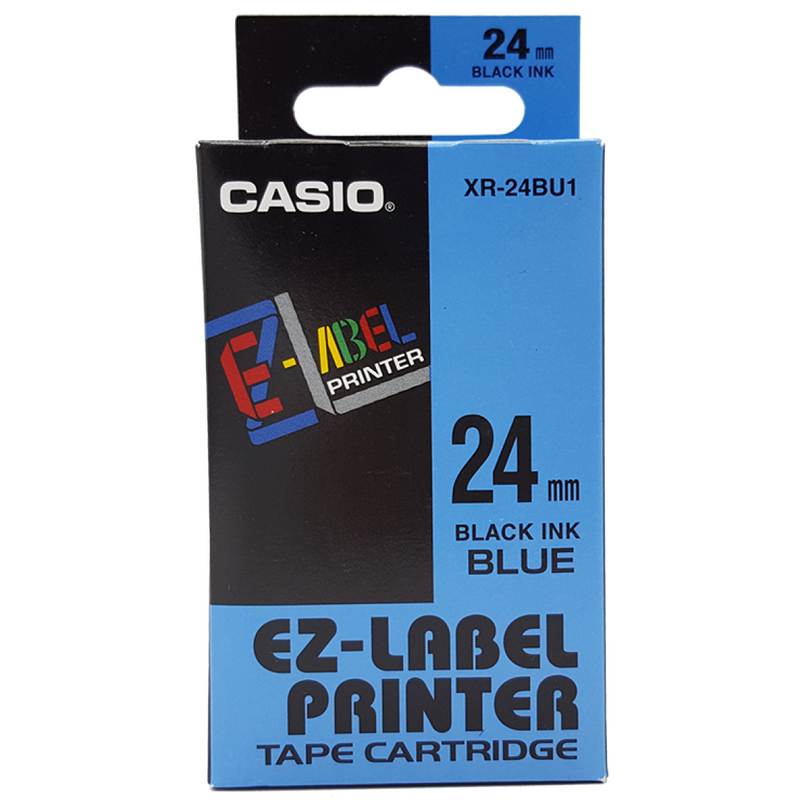 كاسيت XR-24BU1 شريط كاسيت، 24 ملم × 8 متر، أسود على أزرق