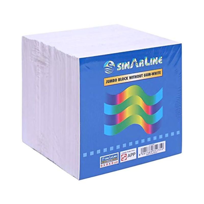 Sinarline Paper Cube without gum 9x9x9cm, White
