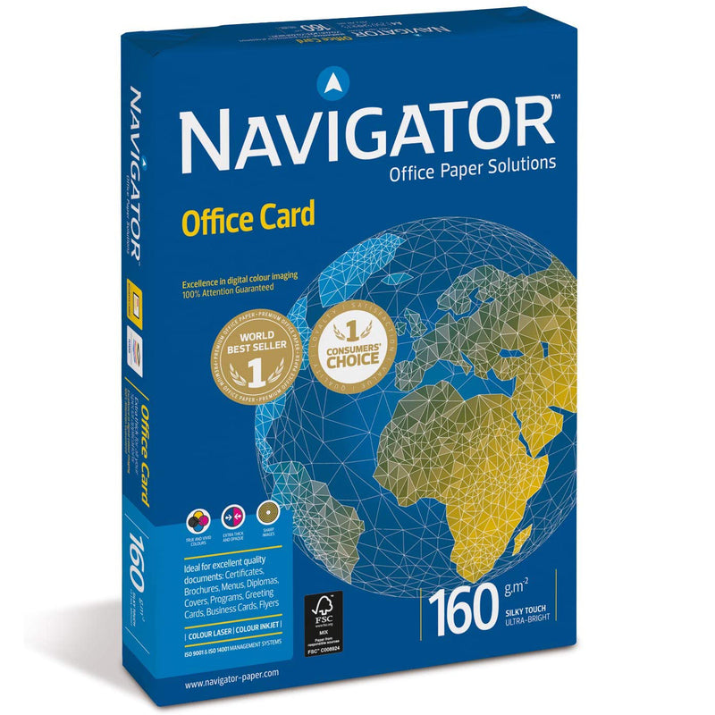 Navigator A4 160 gsm High Quality Extra Smooth & Thick Bright White Paper (Pack of 250 Sheets)