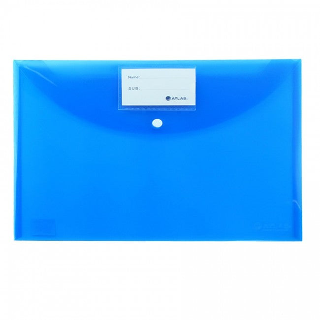 Atlas Document Bag with Card and Button, Blue AS-F10031 (Pack of 12)